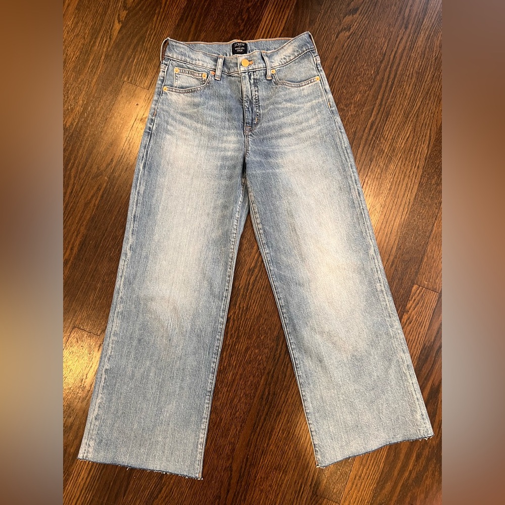 J. Crew Factory Wide-leg cropped jean in all-day stretch
